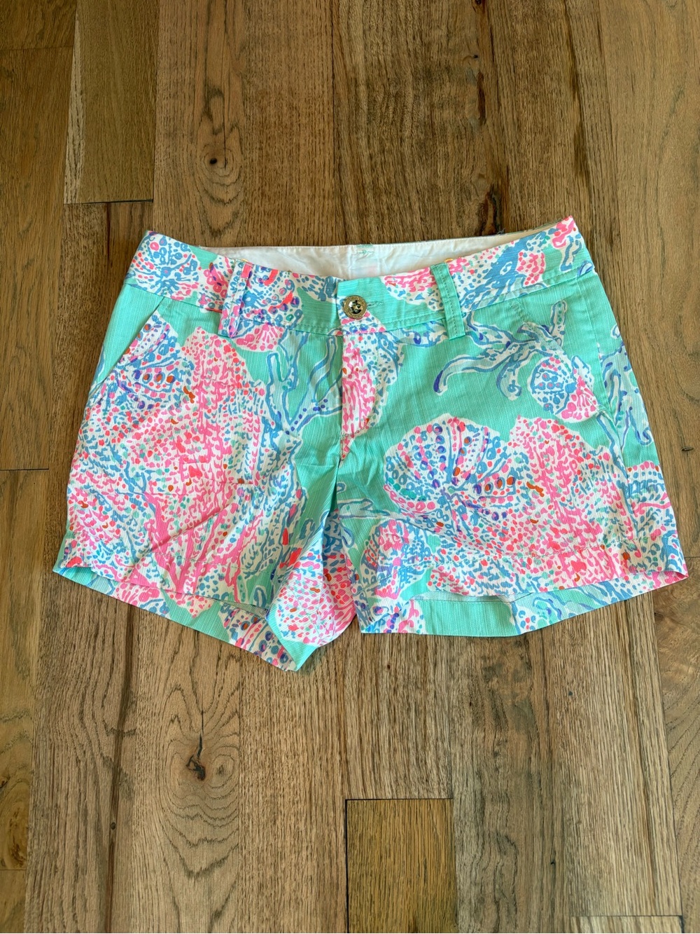 Lilly Pulitzer Aqua & Pink Coral-Print Shorts